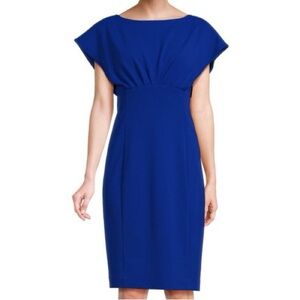 Like New Calvin Klein Knee Length Sheath Dress - Sz 10 Electric Blue